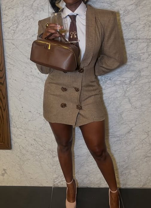 Chic Holiday Blazer Dress