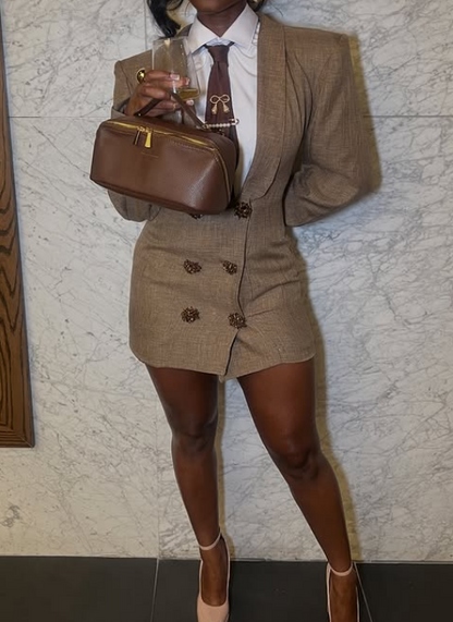 Chic Holiday Blazer Dress