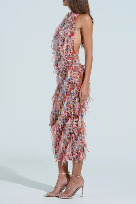 SUMMER TIME LIVIN MESH MIDI DRESS IN PINK