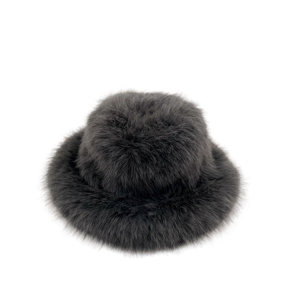 Faux Fox Fur Plush Fisherman Hat