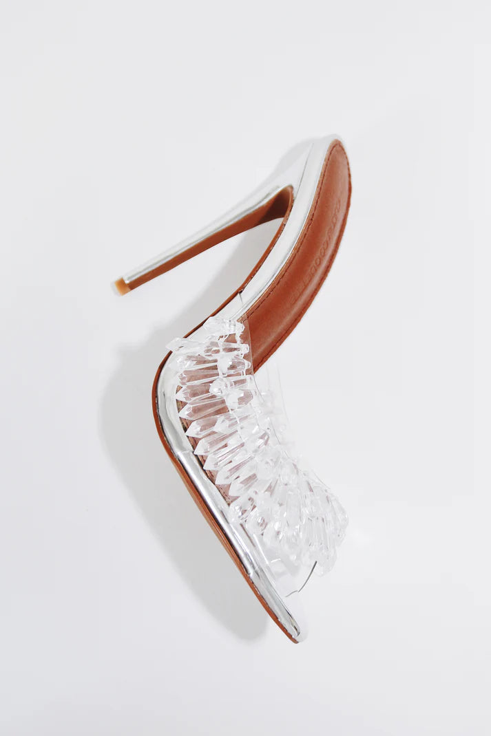 Chandelier Open Toe Mules Stiletto Heels