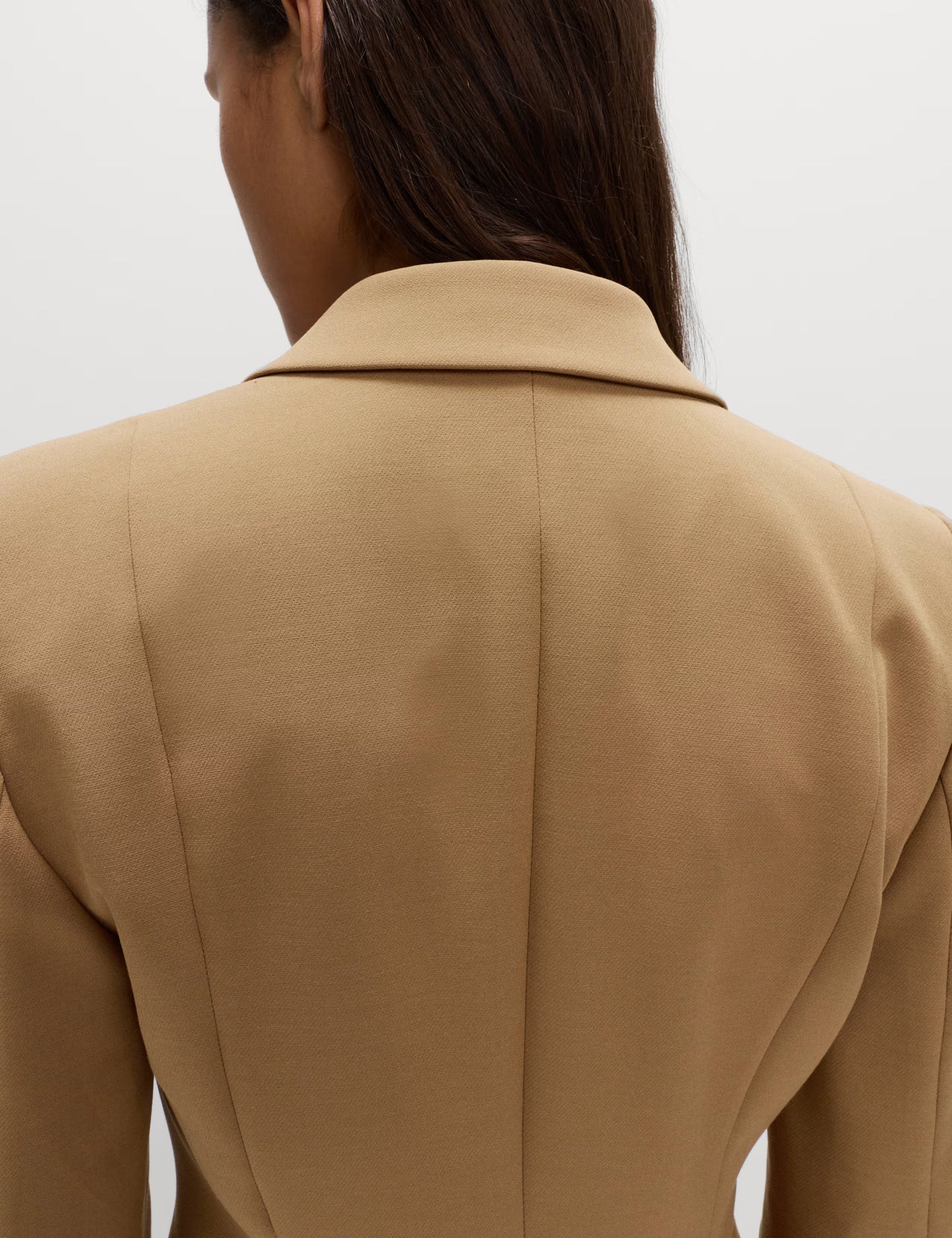 Twill Tailored Cinched Waist Blazer