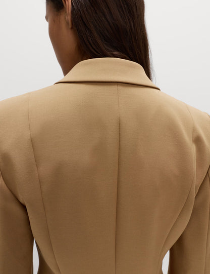 Twill Tailored Cinched Waist Blazer