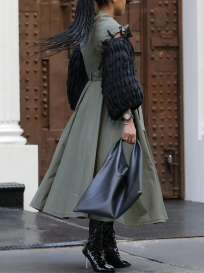 Woven Long-sleeved Top Coat