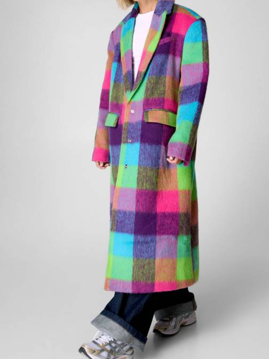 Color Plaid Coat