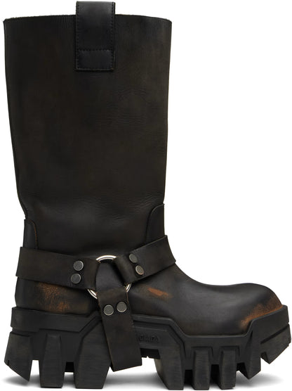 Black Bulldozer Harness Boots