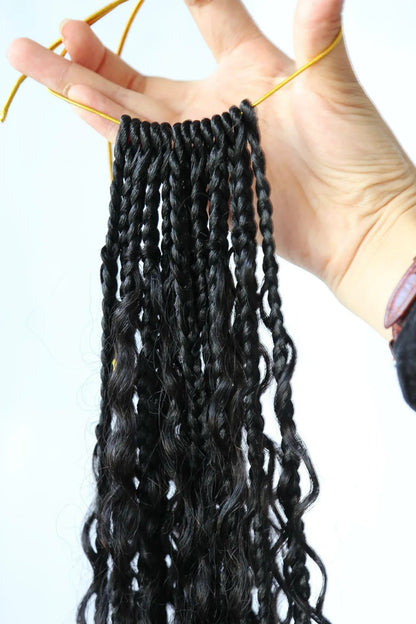 Boho Crochet Box Braids, Pre-Looped Deep Wave 20 Strands