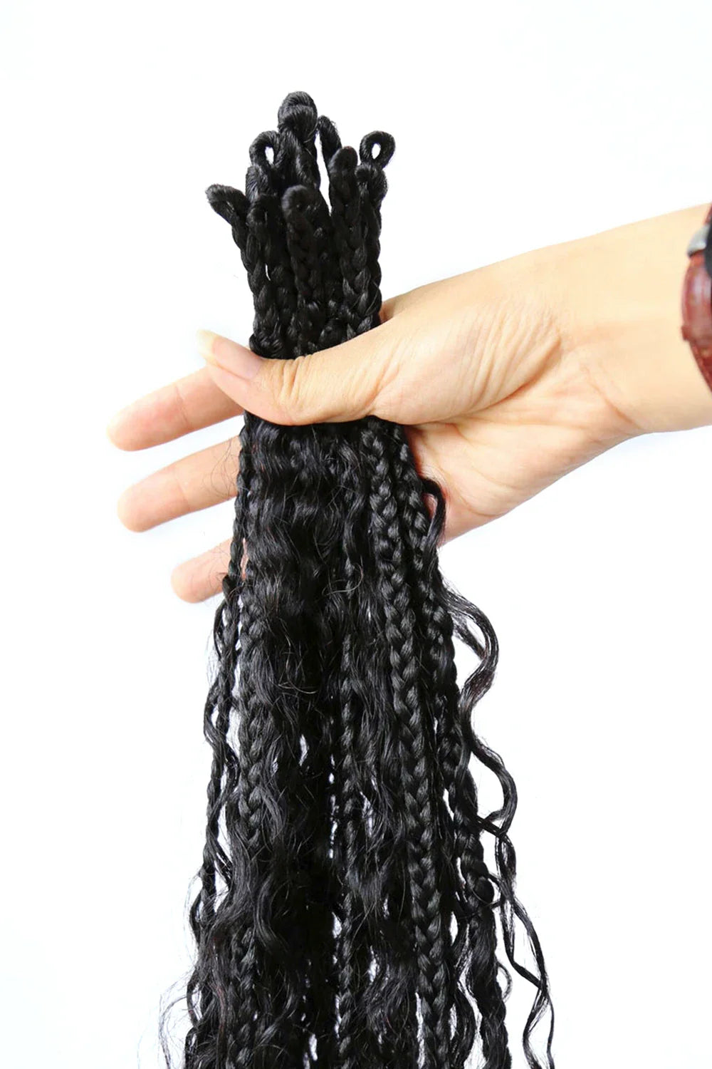 Boho Crochet Box Braids, Pre-Looped Deep Wave 20 Strands