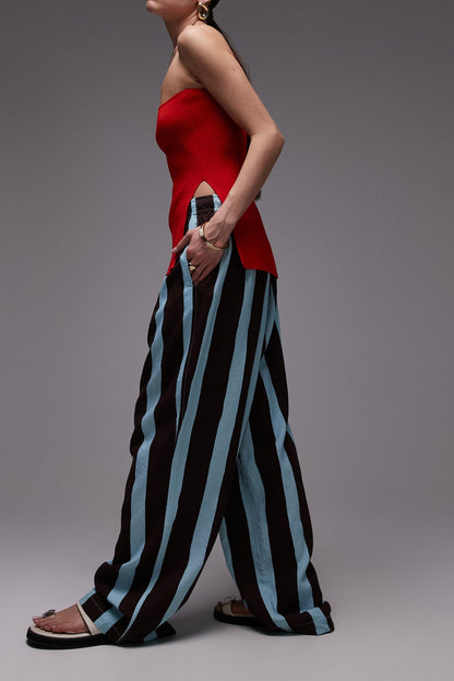 Stripe Blend Drawstring Pants
