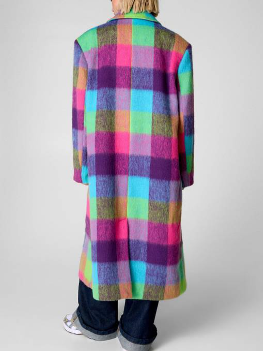 Color Plaid Coat